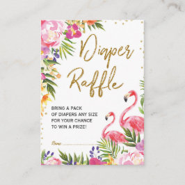 Flamingo Diaper Raffle Baby Tropical Summer Blommi Tilläggskort