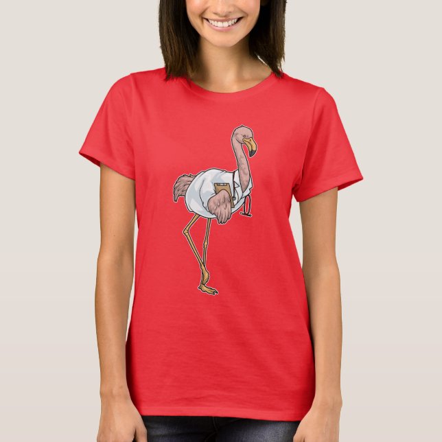 Flamingo Doktor Stethoscope T Shirt (Framsida)