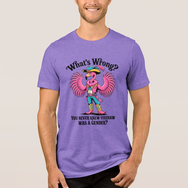 Flamingo Drag Queen Cowboy YEEEHAW Pride T Shirt (Framsida)