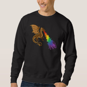 Flamingo Drak Gay Spelare Lgbtq Fantasy nörd Rpg Lång Ärmad Tröja