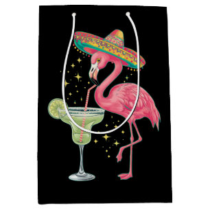 Flamingo dricker Margarita Rolig Mexikansk Poncho