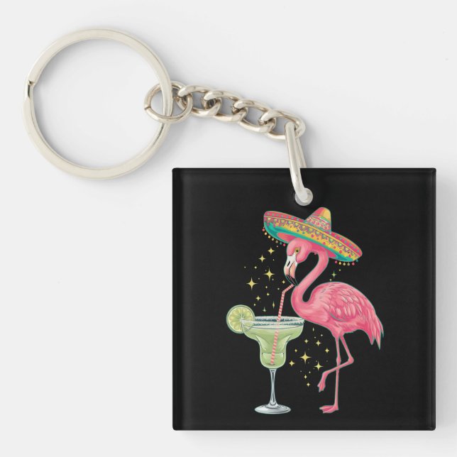 Flamingo dricker Margarita Rolig mexikansk poncho (Framsidan)