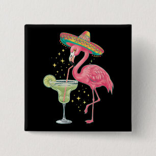 Flamingo dricker Margarita Rolig Mexikansk Poncho Knapp