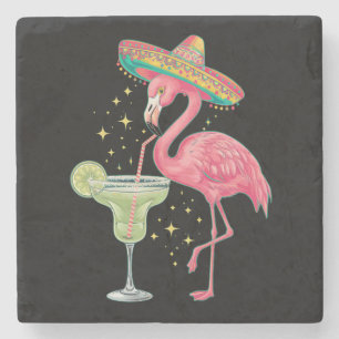 Flamingo dricker Margarita Rolig mexikansk poncho Stenunderlägg