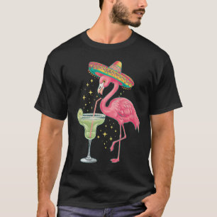 Flamingo dricker Margarita Rolig mexikansk poncho T Shirt