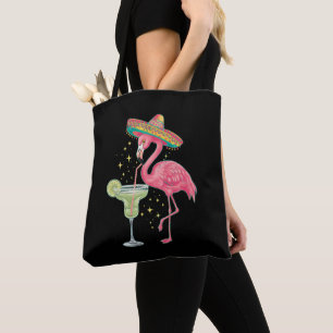 Flamingo dricker Margarita Rolig Mexikansk Poncho Tygkasse