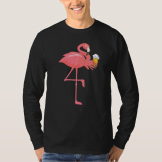 Flamingo dricker öl Rosa Flamingo T Shirt
