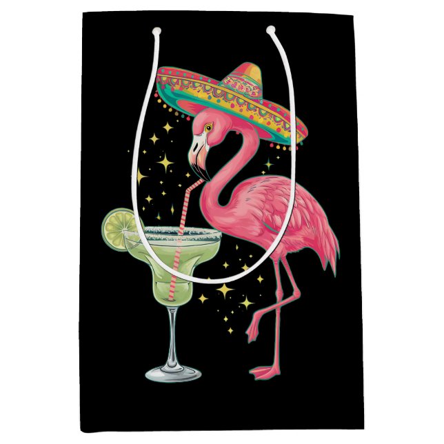 Flamingo Drinking Margarita Funny Mexican Poncho (Framsidan)