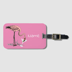 Flamingo Drinking Martini Thunder_Cove Bagagebricka
