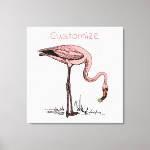 Flamingo Drinking Martini Thunder_Cove Canvastryck