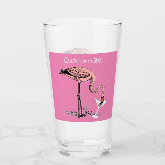 Flamingo Drinking Martini Thunder_Cove Glaskopp (Framsida)