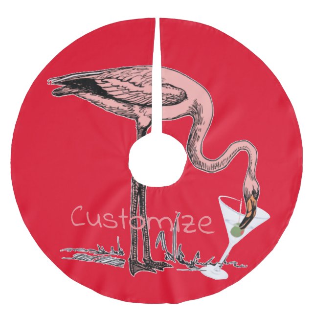 Flamingo Drinking Martini Thunder_Cove Julgransmatta Borstad Polyester (Framsidan)