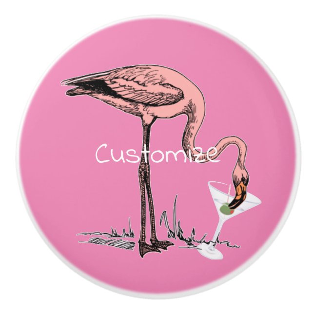 Flamingo Drinking Martini Thunder_Cove Knopp (Framsidan)
