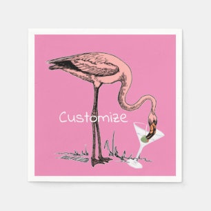 Flamingo Drinking Martini Thunder_Cove Pappersservett