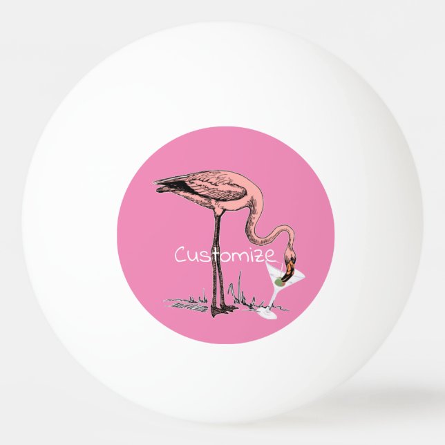 Flamingo Drinking Martini Thunder_Cove Pingisboll (Framsidan)