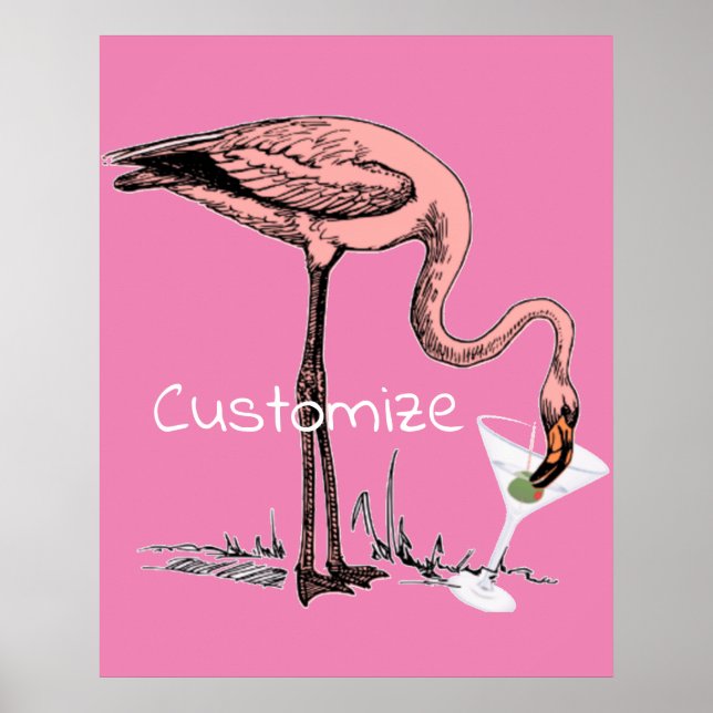 Flamingo Drinking Martini Thunder_Cove Poster (Framsidan)