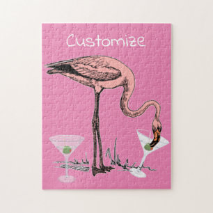 Flamingo Drinking Martini Thunder_Cove Pussel