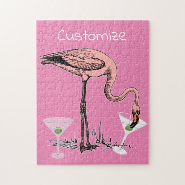 Flamingo Drinking Martini Thunder_Cove Pussel (Vertikal)