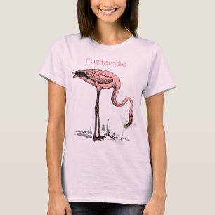 Flamingo Drinking Martini Thunder_Cove T Shirt