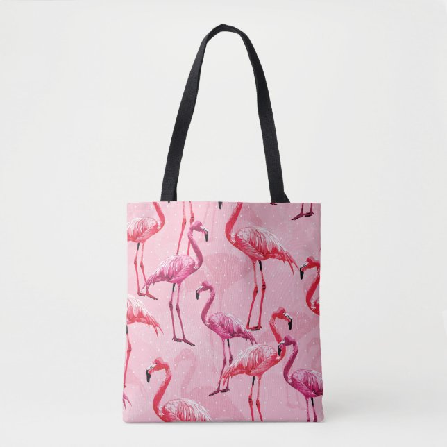 Flamingo Elegance: Rosa Bird Mönster. Tygkasse (Framsida)