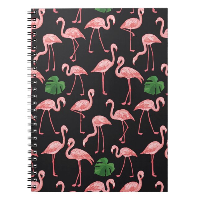 Flamingo Elegance: Vintage Monstera Fusion. Anteckningsbok (Framsidan)
