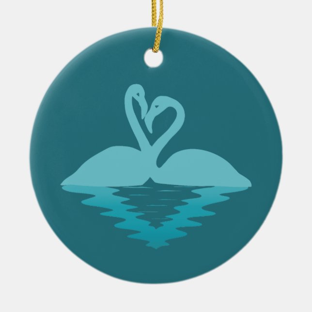 Flamingo Embrace Julgransprydnad Keramik (Framsidan)