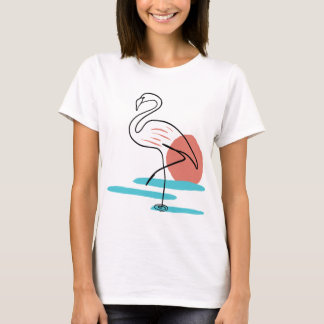 Flamingo en linje t shirt
