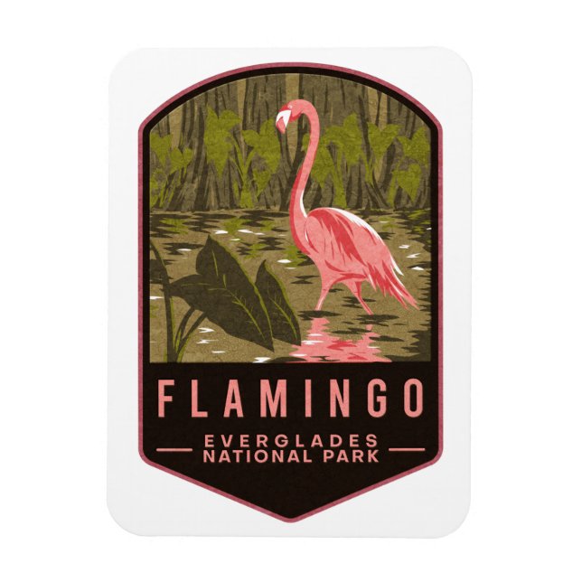 Flamingo Everglades nationalpark Magnet (Vertikal)