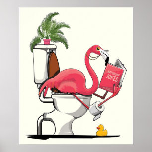 flamingo, fågel, rosa, djur, lustigt, sött, teckna poster