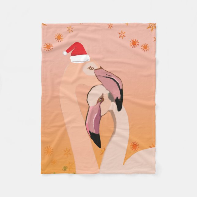 Flamingo Fågeljul, nyår Fleecefilt (Framsidan)