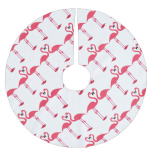 flamingo-fåglar-kärlek- julgransmatta borstad polyester