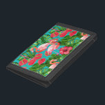 Flamingo-fåglar och tropiska trädgårdsvattenfärger<br><div class="desc">Flamingofågel,  flamingoblomma,  monstera löv och hibiscus målades med vattenfärger på pappra,  skannades sedan och det sömlösa mönster gjordes i Photoshop.</div>