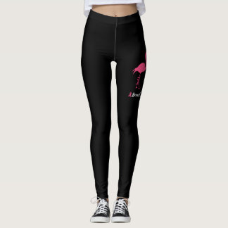 Flamingo Faith Hope Kärlek Breast Cancer Awareness Leggings