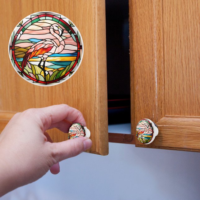 Flamingo Fals Glas Knopp (Skapare uppladdad)