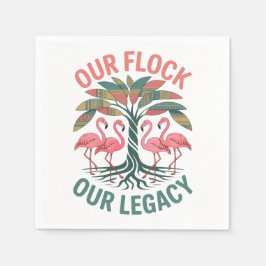 Flamingo Familjen återförenar vår flock och vårt a Pappersservett