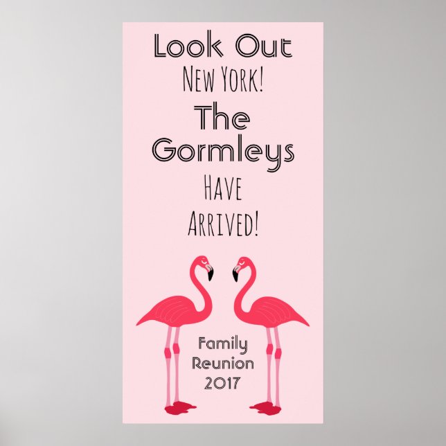 Flamingo Family Reunion Rosa Poster Cute (Framsidan)