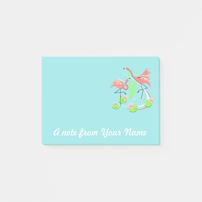 Flamingo Fandango Duo Text post-it note Block (Framsida)
