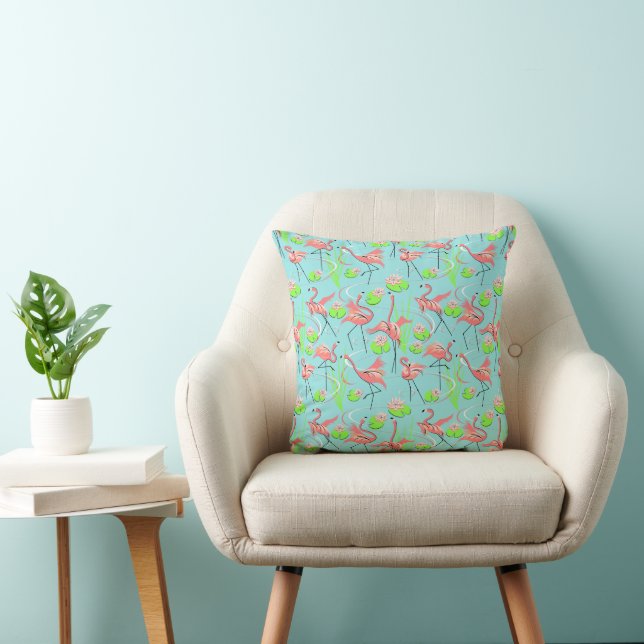 Flamingo Fandango Multi throw rosa back Kudde (Stol)