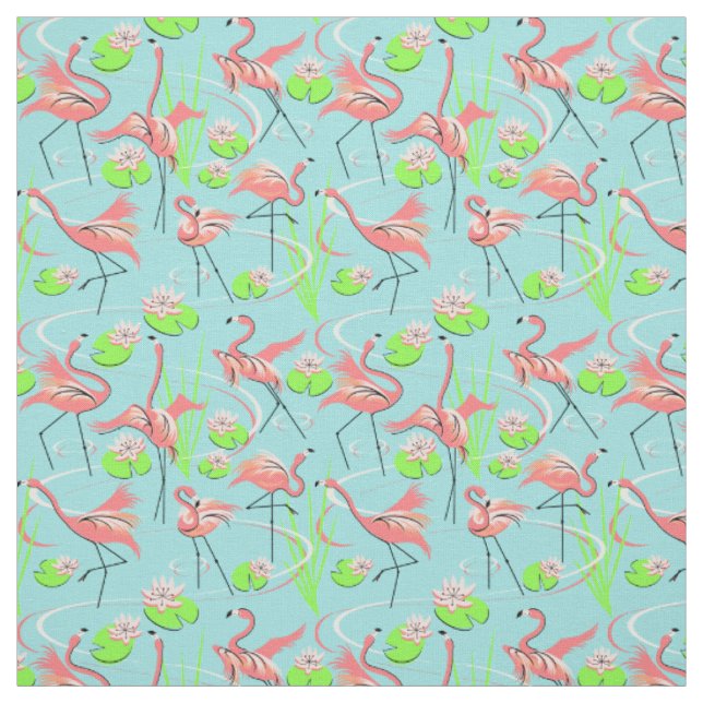 Flamingo Fandango Multi Väg mönster Tyg (Provkarta)