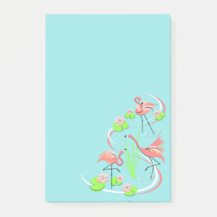 Flamingo Fandango Trio-lodrät efter det att det är Post-it Block