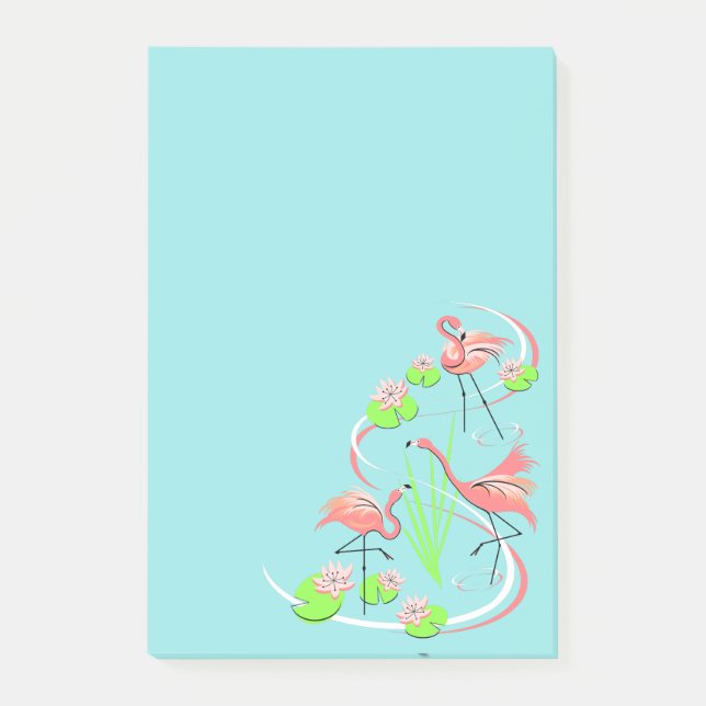 Flamingo Fandango Trio-lodrät efter det att det är Post-it Block (Framsida)
