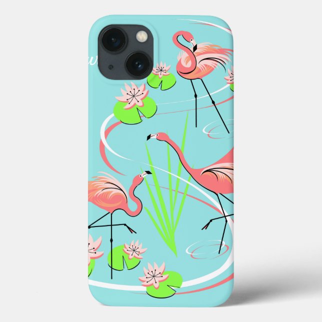 Flamingo Fandango Trio Namn iPad-fallet (Baksida)