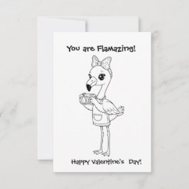 flamingo Färgning kort Klassrum Valentine