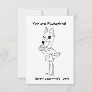 flamingo Färgning kort Klassrum Valentine