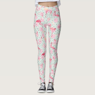 Flamingo Feathers på Polka dots 2 Leggings