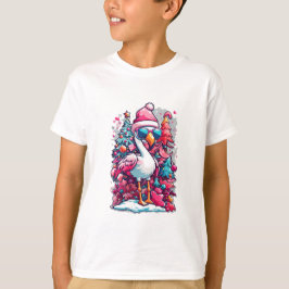 Flamingo FestiActivities Santa Hat and Glasses Chr T Shirt