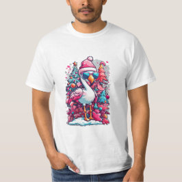 Flamingo FestiActivities Santa Hat and Glasses Chr T Shirt