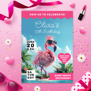 Flamingo Fiesta Beach Bash Extravaganza Inbjudningar