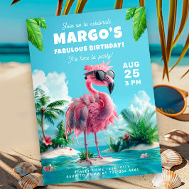 Flamingo Fiesta Födelsedagsfest födelsedag Inbjudningar