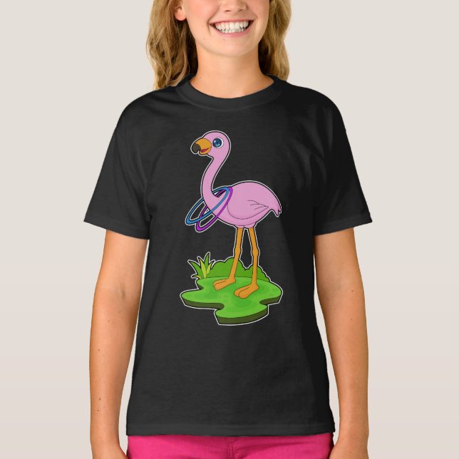 Flamingo Fitness Sports Gymnastics T Shirt (Framsida)